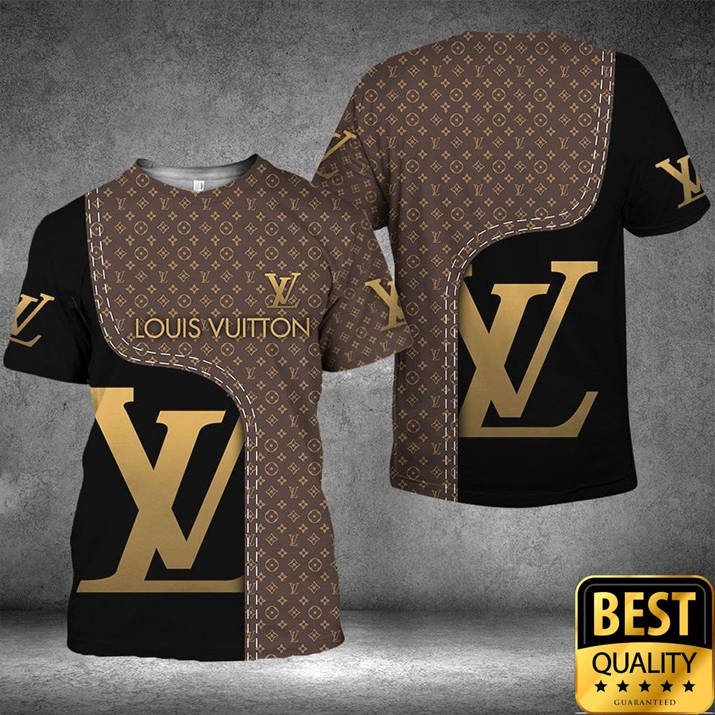 Luxury Louis Vuitton Dark Brown And Black Monogram Canvas Pattern 3D Shirt 158 Luxury Louis Vuitton Dark Brown And Black Monogram Canvas Pattern 3D Shirt 158