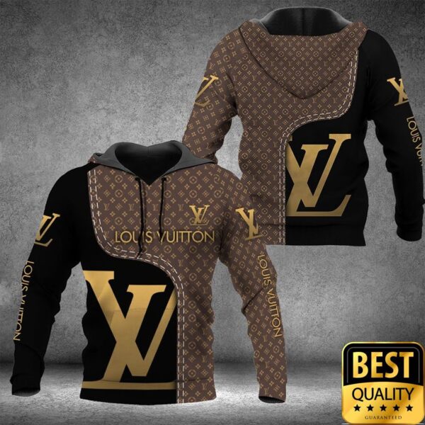 Luxury Louis Vuitton Dark Brown And Black Monogram Canvas Pattern 3D Shirt 158 Luxury Louis Vuitton Dark Brown And Black Monogram Canvas Pattern 3D Shirt 158