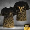 Luxury Louis Vuitton Black And Gold Color With Rectangle Pattern 3D Shirt 135