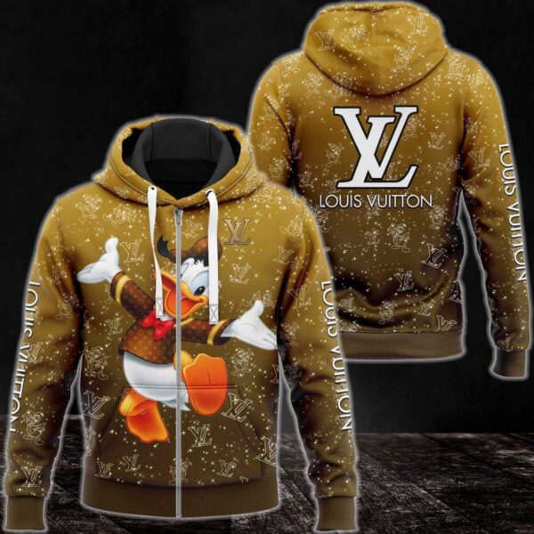 Louis Vuitton Ombre Gold Luxury 3D Hoodie Limited Edition 033