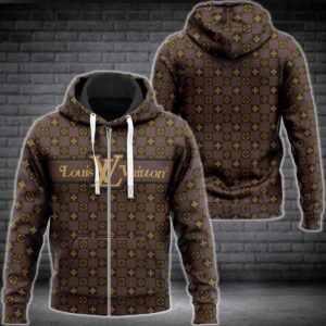 Louis Vuitton Luxury Brand Full Brown 3D Hoodie Limited Edition 058