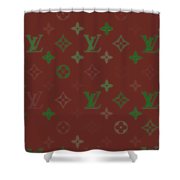 Green Louis Vuitton Shower Curtain 122 Green Louis Vuitton Shower Curtain 122