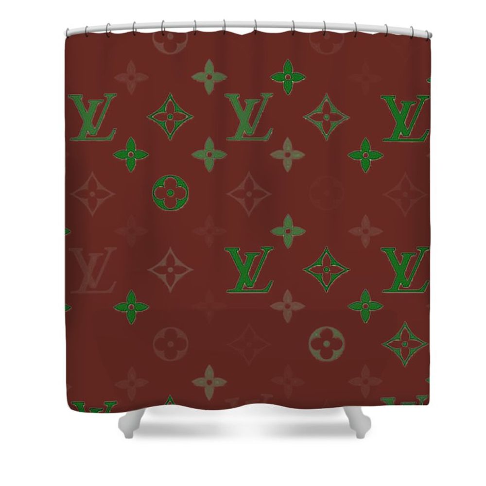 Green Louis Vuitton Shower Curtain 122 Green Louis Vuitton Shower Curtain 122