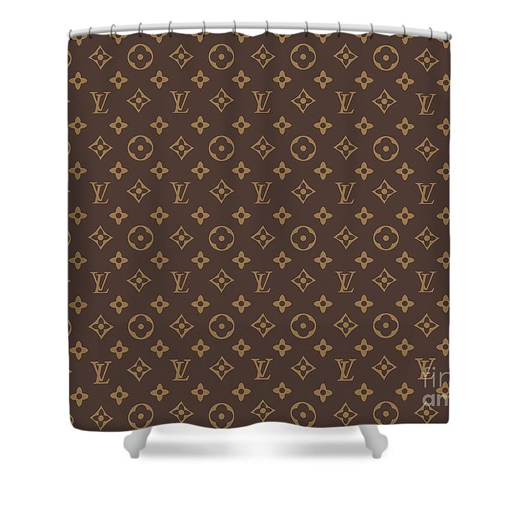 Shower Curtains Louis Vuitton Dark Brown 096 Shower Curtains Louis Vuitton Dark Brown 096