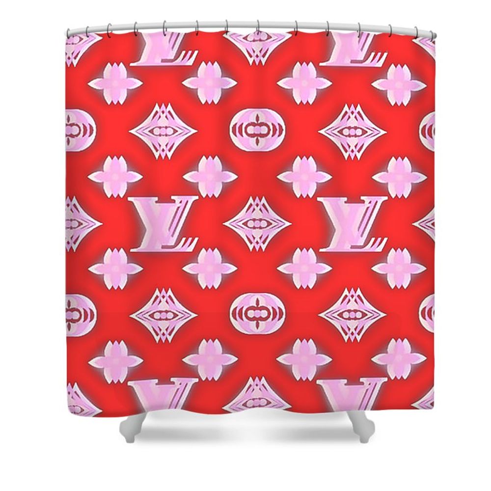 Louis Vuitton Shower Curtain Pink And Red 049