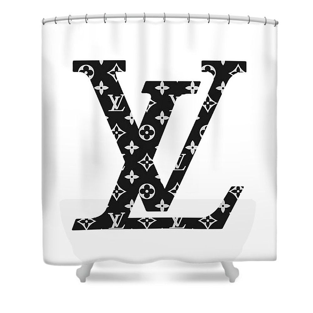 Louis Vuitton Shower Curtain LV Black And White 045 Louis Vuitton Shower Curtain LV Black And White 045