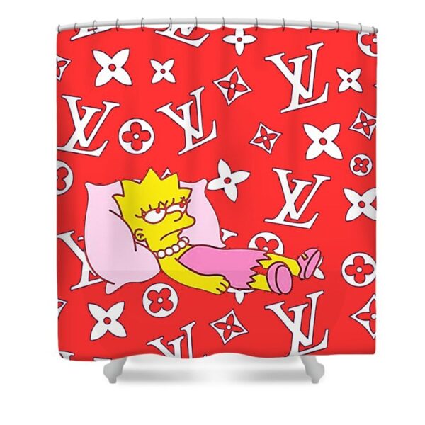Louis Vuitton Red Shower Curtain 111