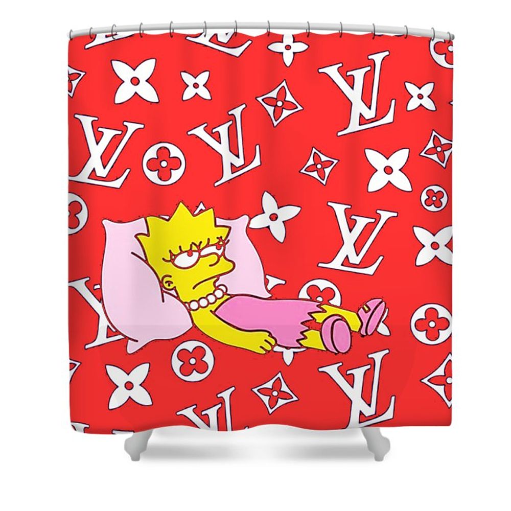 Louis Vuitton Red Shower Curtain 111