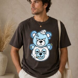 Douple Bear Graphic Tee Match Jordan 11 Low Legend Blue T-Shirt