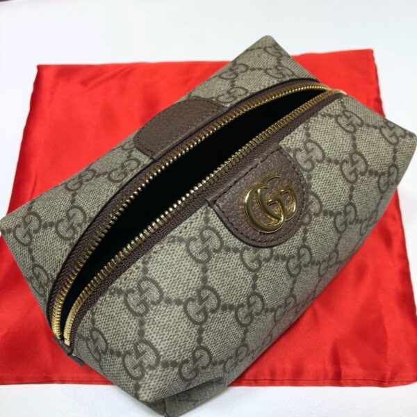 GG Savoy Leather-trimmed Coated-canvas Jacquard Toiletry Case 572767
