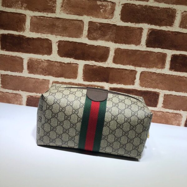 GG Savoy Leather-trimmed Coated-canvas Jacquard Toiletry Case 572767