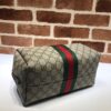 GG Savoy Leather-trimmed Coated-canvas Jacquard Toiletry Case 572767