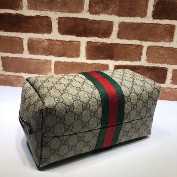 GG Savoy Leather-trimmed Coated-canvas Jacquard Toiletry Case 572767