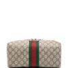 GG Savoy Leather-trimmed Coated-canvas Jacquard Toiletry Case 572767
