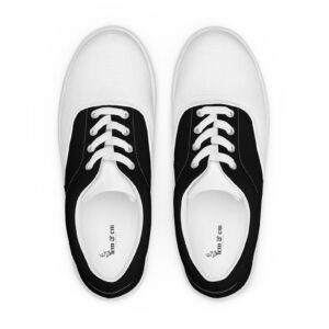 Black & White Canvas Shoes, Black Canvas Saddle Shoes, Trending Shoes for Women H0236